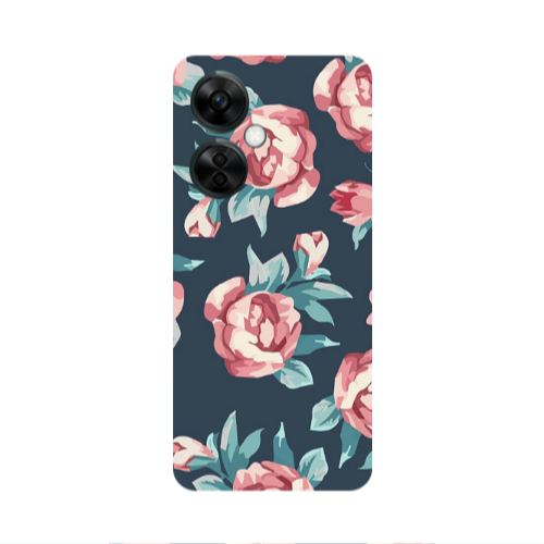 Oneplus Nord CE 3 Lite 5G Purple roses Transparent Silicone TPU Θήκη