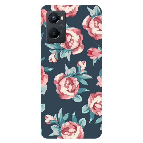 Oppo A 96 Purple roses Transparent Silicone TPU Θήκη