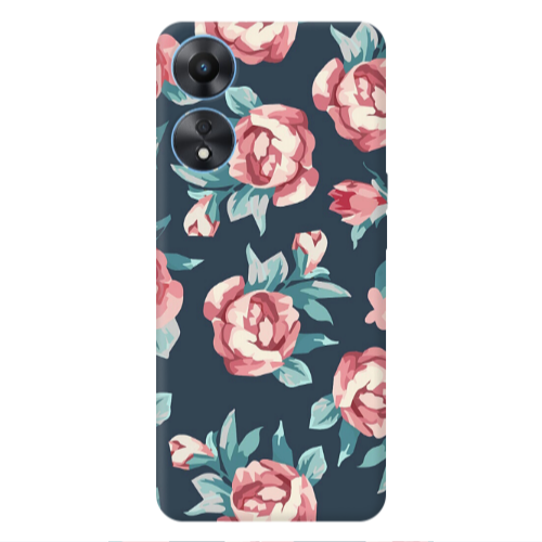 Oppo A 98 Purple roses Transparent Silicone TPU Θήκη