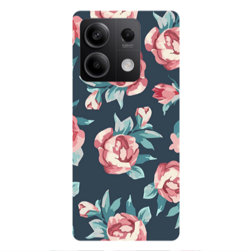 Xiaomi Redmi Note 13 5G Purple roses Transparent Silicone TPU Θήκη