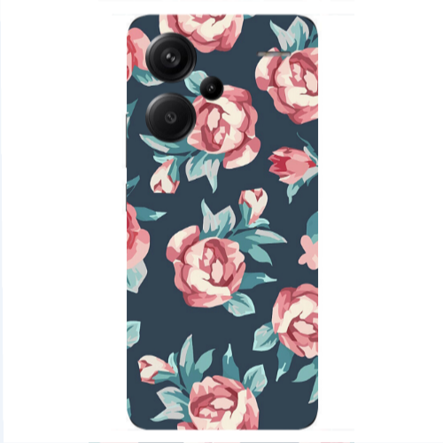 Xiaomi Redmi Note 13 Pro+ 5G  Purple roses Transparent Silicone TPU Θήκη