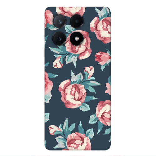Xiaomi Poco X6Pro 5G Purple roses Transparent Silicone TPU Θήκη