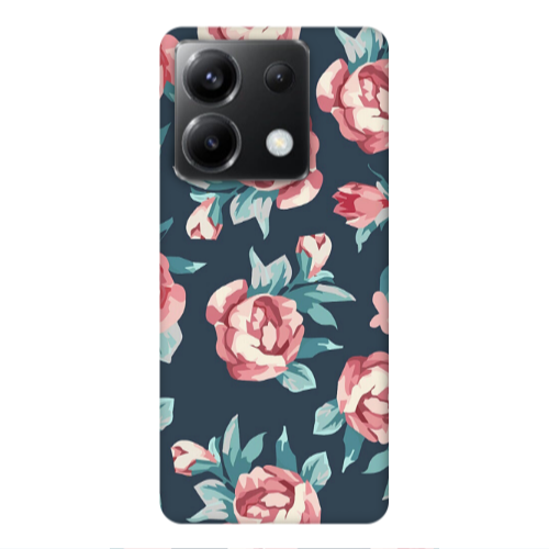 Xiaomi Poco X6 5G Purple roses Transparent Silicone TPU Θήκη