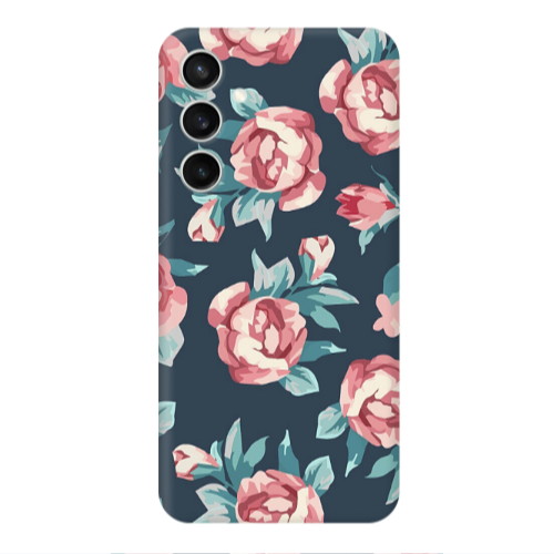 Samsung S24 Purple roses Transparent Silicone TPU Θήκη