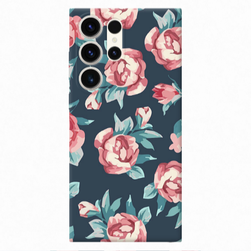 Samsung S24 Ultra Purple roses Transparent Silicone TPU Θήκη