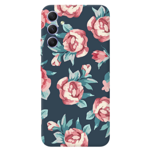 Samsung A16 Purple roses Transparent Silicone TPU Θήκη