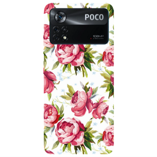 Xiaomi Poco X4 Pro Roses and laves Transparent Silicone TPU Θήκη