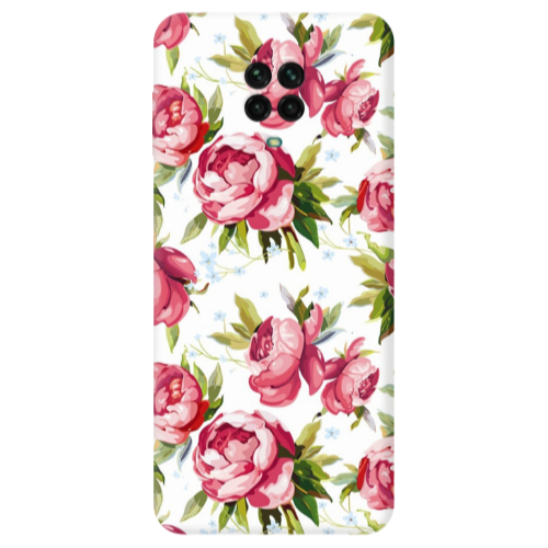 Xiaomi Redmi Note 9S Roses and laves Transparent Silicone TPU Θήκη