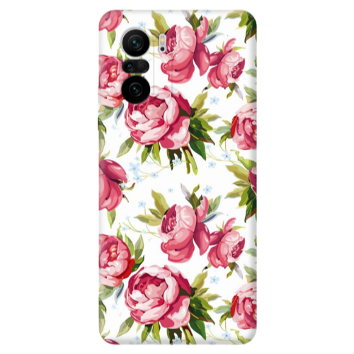 Xiaomi Poco F3 Roses and laves Transparent Silicone TPU Θήκη