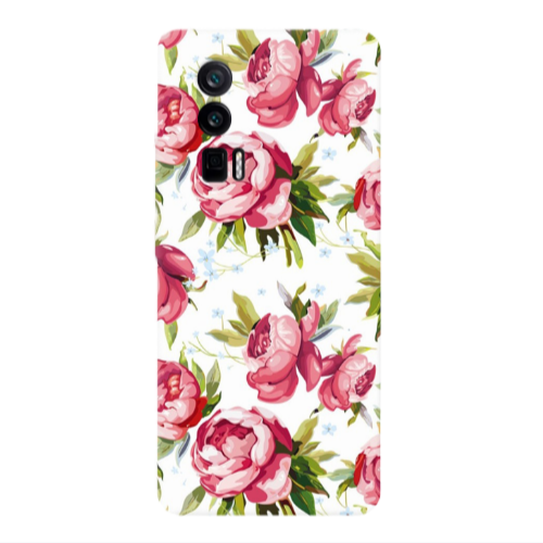 Xiaomi Poco F5 Pro Roses and laves Transparent Silicone TPU Θήκη