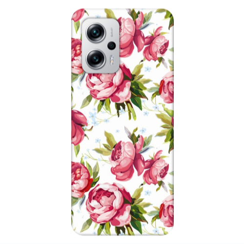 Xiaomi Poco X4 GT Roses and laves Transparent Silicone TPU Θήκη