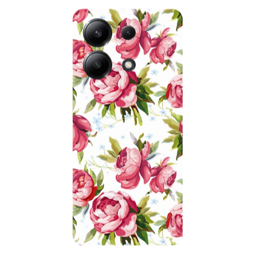 Xiaomi Redmi Note 13 4G Roses and laves Transparent Silicone TPU Θήκη