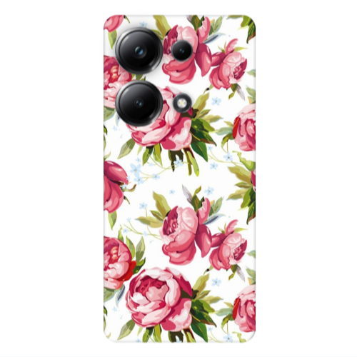 Xiaomi Poco M6 Pro 4G Roses and laves Transparent Silicone TPU Θήκη