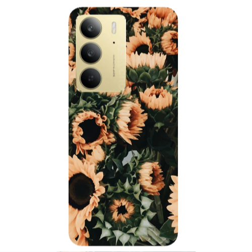Realme C 75 Sunflowers Transparent Silicone TPU Θήκη