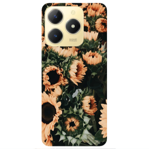Realme C61 Sunflowers Transparent Silicone TPU Θήκη