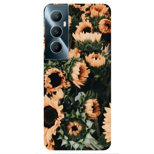 Realme C65 Sunflowers Transparent Silicone TPU Θήκη