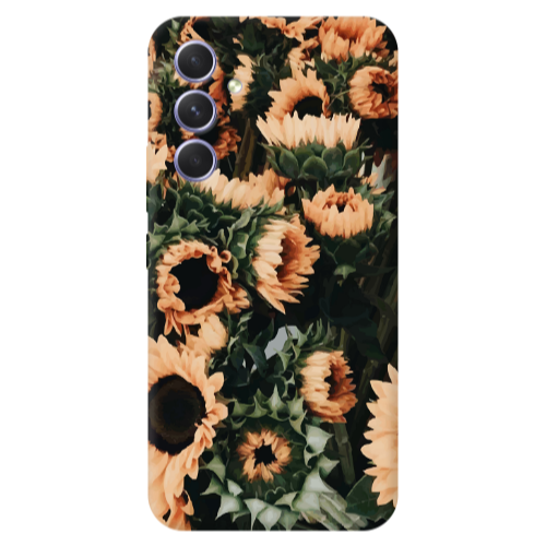 Samsung A56 Sunflowers Transparent Silicone TPU Θήκη