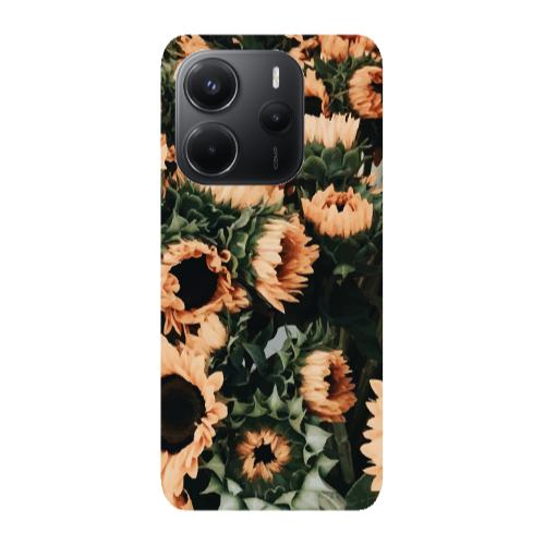 Xiaomi Redmi Note 14 Sunflowers Transparent Silicone TPU Θήκη