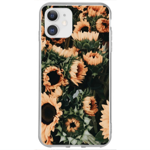 Apple iPhone 12 Sunflowers Transparent Silicone TPU Θήκη