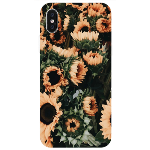 Apple iPhone X Sunflowers Transparent Silicone TPU Θήκη