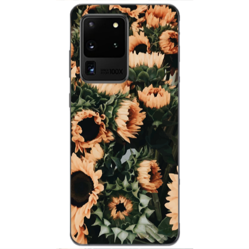 Samsung S20 Ultra Sunflowers Transparent Silicone TPU Θήκη