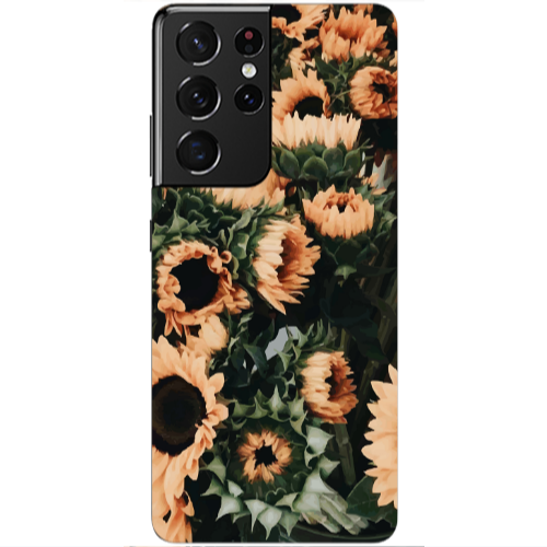 Samsung S21 Ultra Sunflowers Transparent Silicone TPU Θήκη