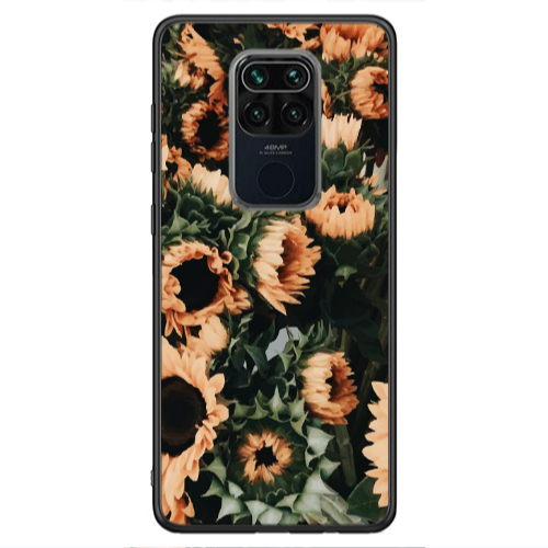 Xiaomi Redmi Note 9 Sunflowers Black Glossy Θήκη
