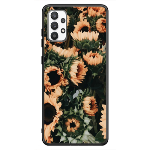 Samsung A13 4G Sunflowers Black Glossy Θήκη
