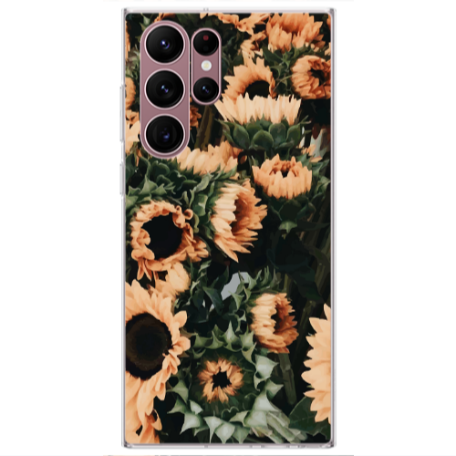 Samsung S22 Ultra Sunflowers Transparent Silicone TPU Θήκη