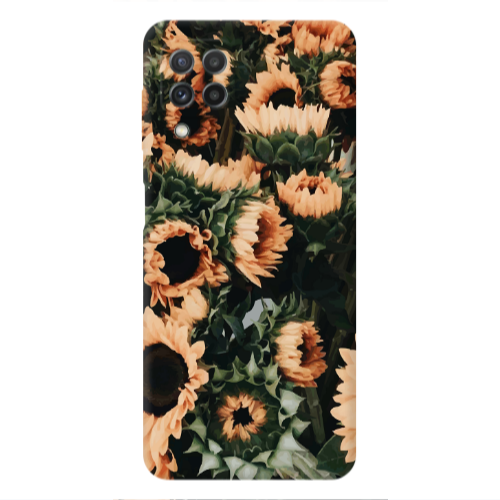 Samsung A22 4G Sunflowers Transparent Silicone TPU Θήκη