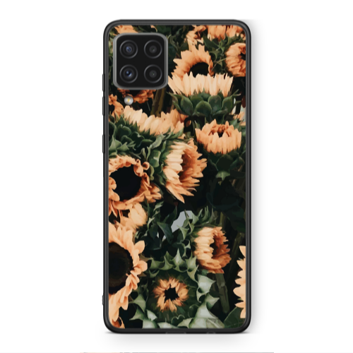 Samsung A22 4G Sunflowers Black Glossy Θήκη