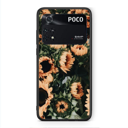 Xiaomi Poco M4 Pro 4G Sunflowers Black Glossy Θήκη