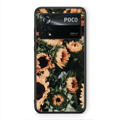 Xiaomi Poco X4 Pro Sunflowers Black Glossy Θήκη
