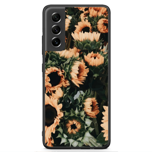 Samsung S21 FE Sunflowers Black Glossy Θήκη