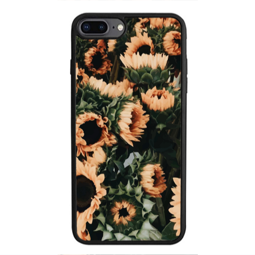 Apple iPhone 7 Plus Sunflowers Black Glossy Θήκη
