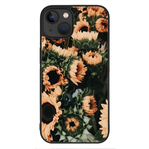 Apple iPhone 13 Mini Sunflowers Black Glossy Θήκη