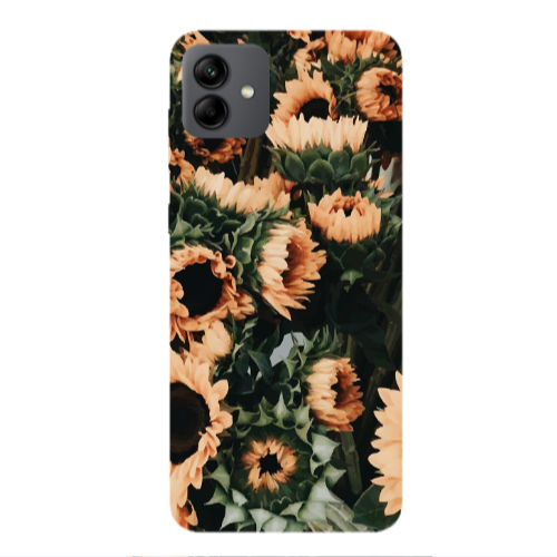 Samsung A04 Sunflowers Transparent Silicone TPU Θήκη