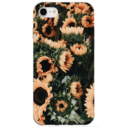 Apple iPhone SE 2020 Sunflowers Transparent Silicone TPU Θήκη
