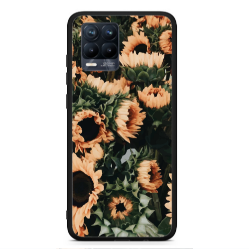 Realme 8  Sunflowers Black Glossy Θήκη