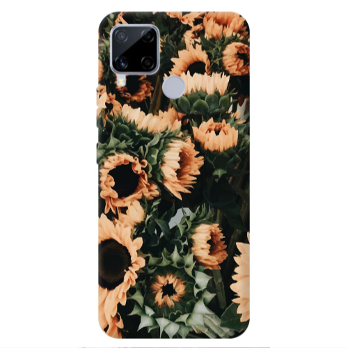 Realme C25S Sunflowers Transparent Silicone TPU Θήκη