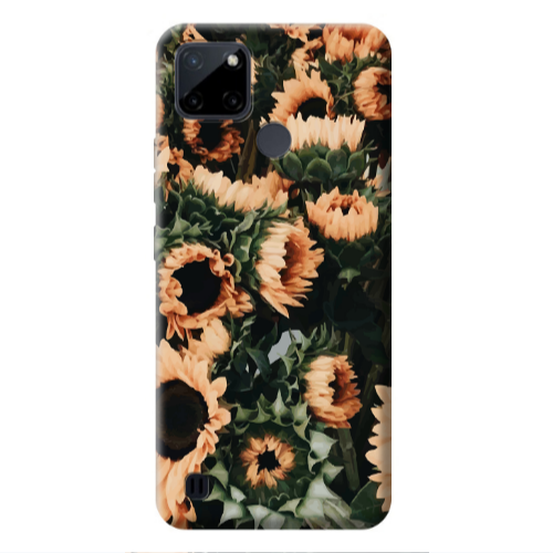 Realme C25Y Sunflowers Transparent Silicone TPU Θήκη