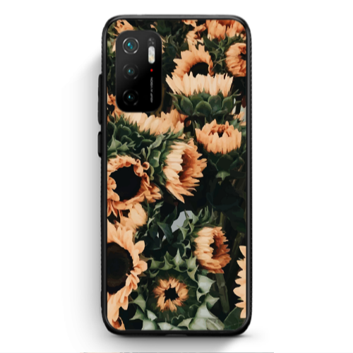 Xiaomi Poco M3 Pro Sunflowers Black Glossy Θήκη