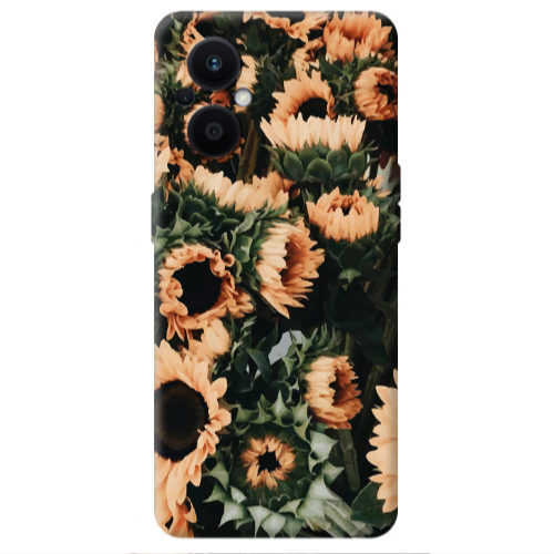 Oppo Reno 7 Lite Sunflowers Transparent Silicone TPU Θήκη