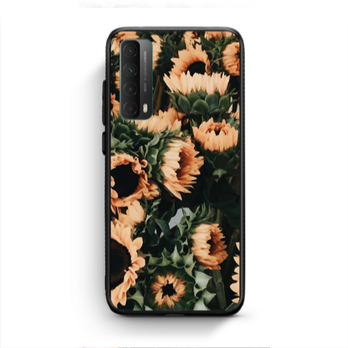 Huawei P Smart 2021 Sunflowers Black Glossy Θήκη