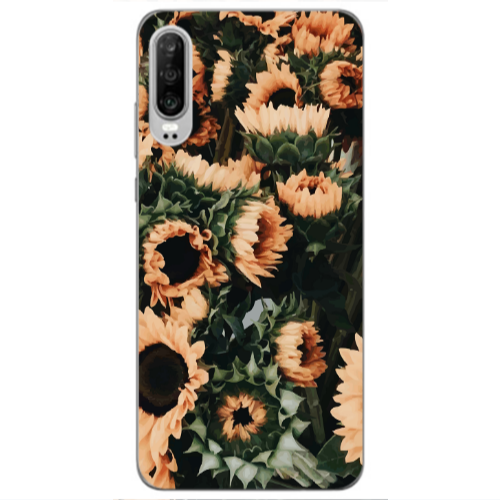 Huawei P30 Sunflowers Transparent Silicone TPU Θήκη