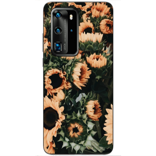 Huawei P40 Pro Sunflowers Transparent Silicone TPU Θήκη