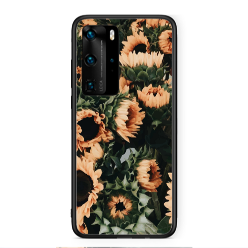 Huawei P40 Pro Sunflowers Black Glossy Θήκη