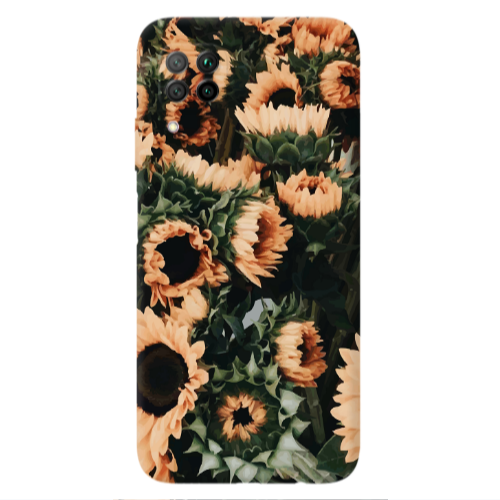 Huawei P40 Lite Sunflowers Transparent Silicone TPU Θήκη