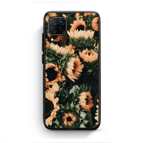 Huawei P40 Lite Sunflowers Black Glossy Θήκη