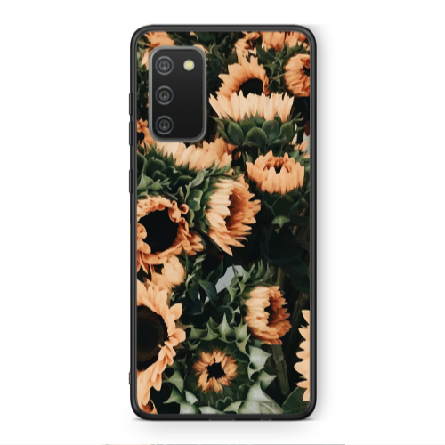 Samsung A02s Sunflowers Black Glossy Θήκη